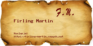 Firling Martin névjegykártya