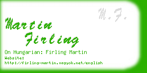 martin firling business card